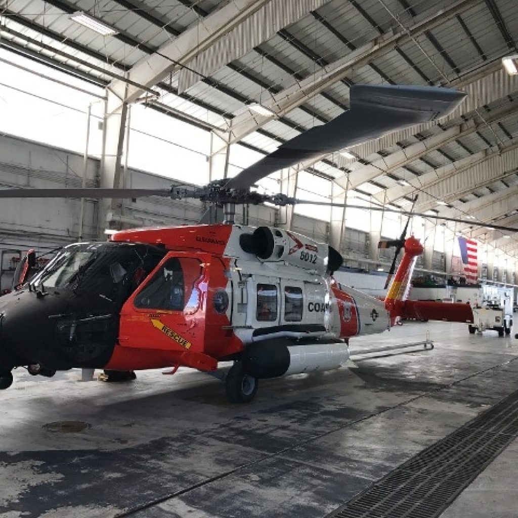 Rescue Helicopter In Hanger