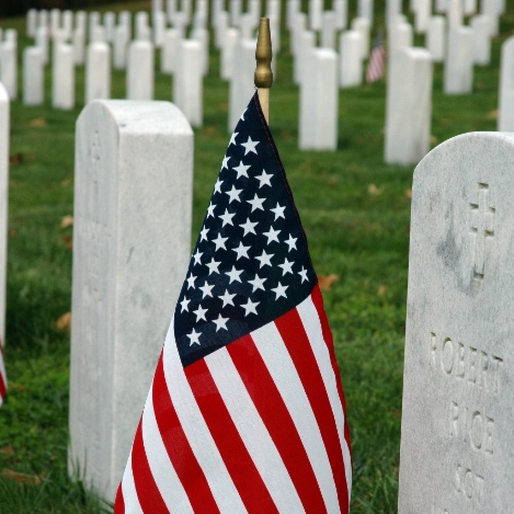 US Flag in Cemetery