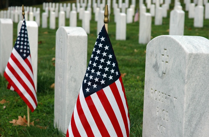 US Flag in Cemetery